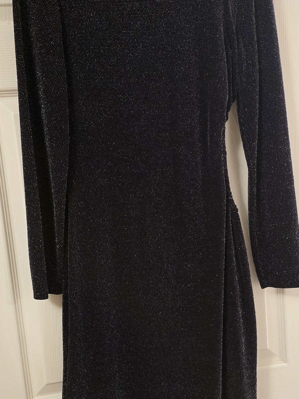 Bar III Black Sparkle Long Sleeve Evening Dress